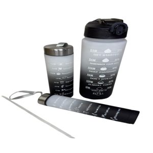 BOTELLA PLASTICA 3 PCS BLANCO/NEGRO