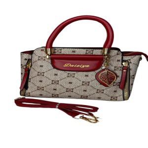 CARTERA DAMA BLANCA CON ROJO