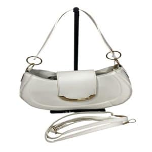 CARTERA SEMICIRCULAR BLANCO